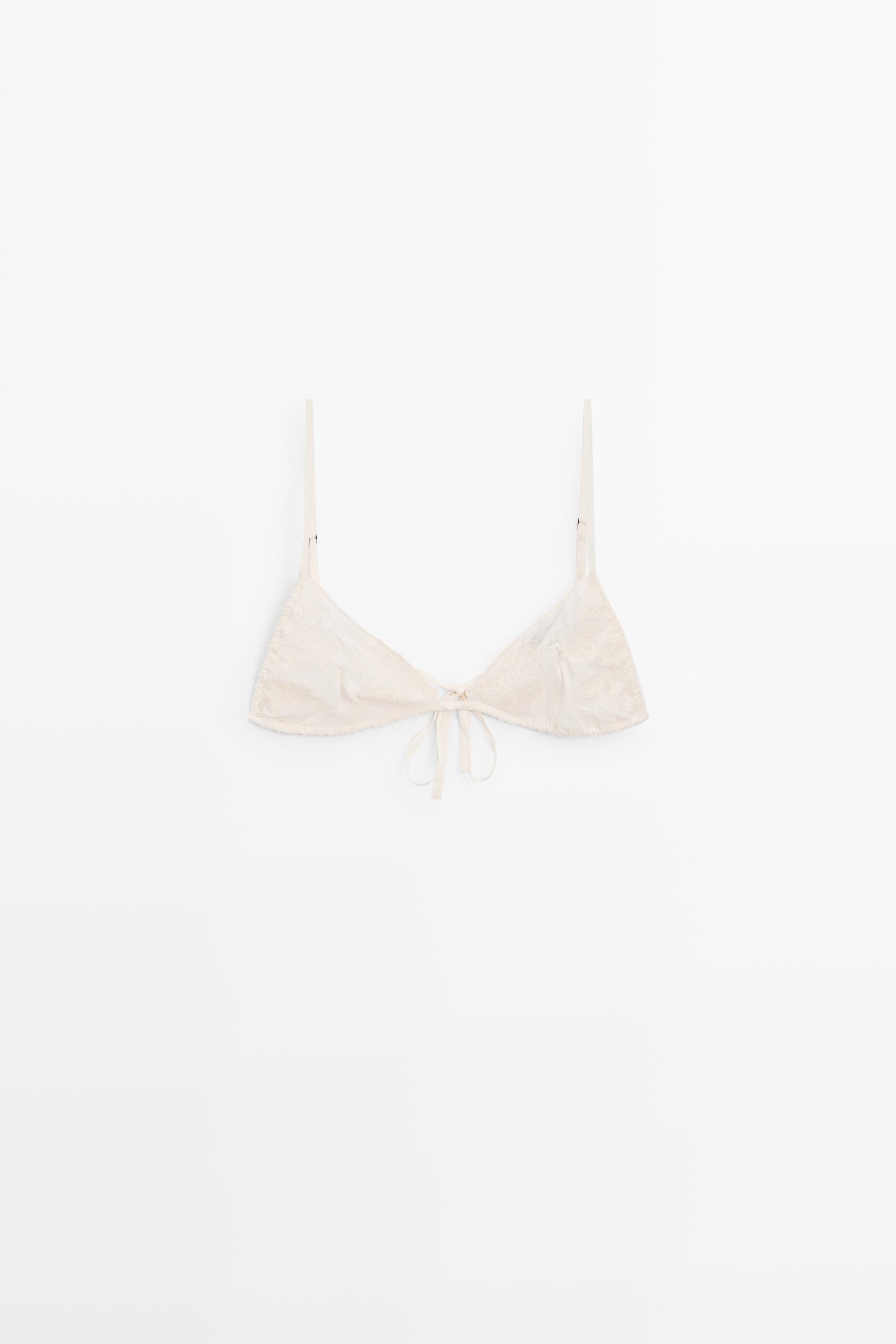 Embroidered bralette with bow detail